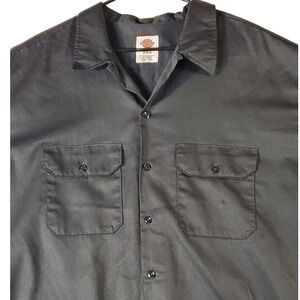 Dickies Mens Black Short Sleeve Work Shirt Double Pocket 3XL